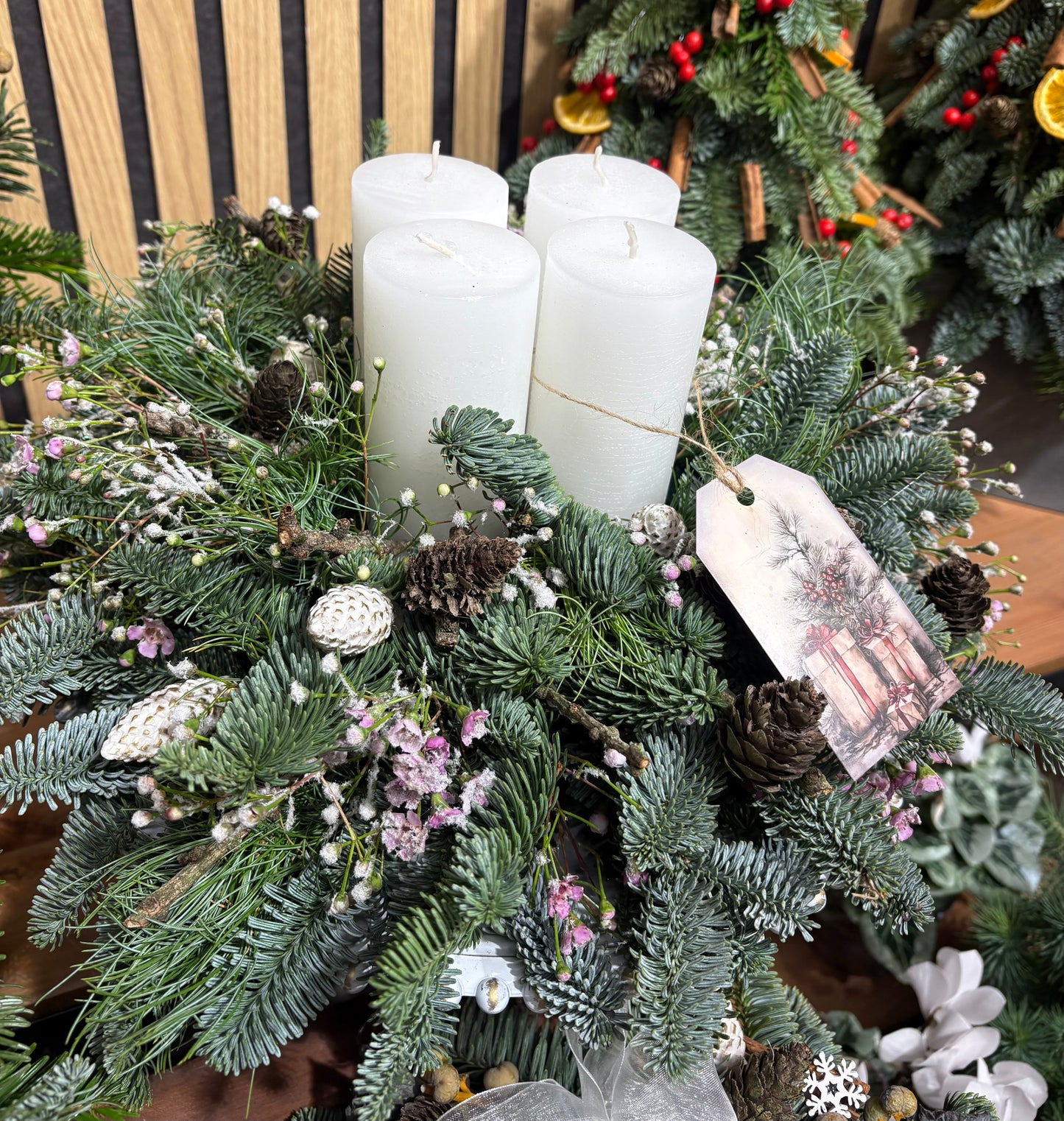 Adventní svícen- bílá