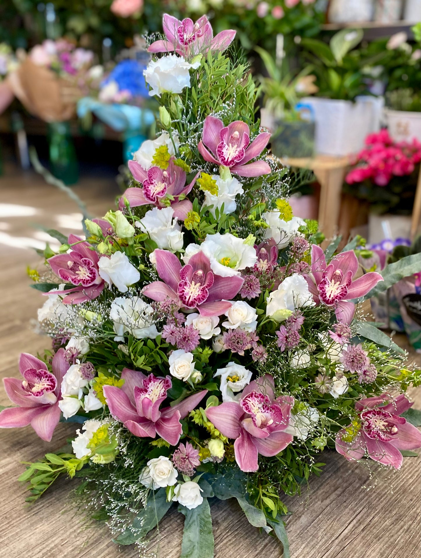 Smuteční kytice cymbidium
