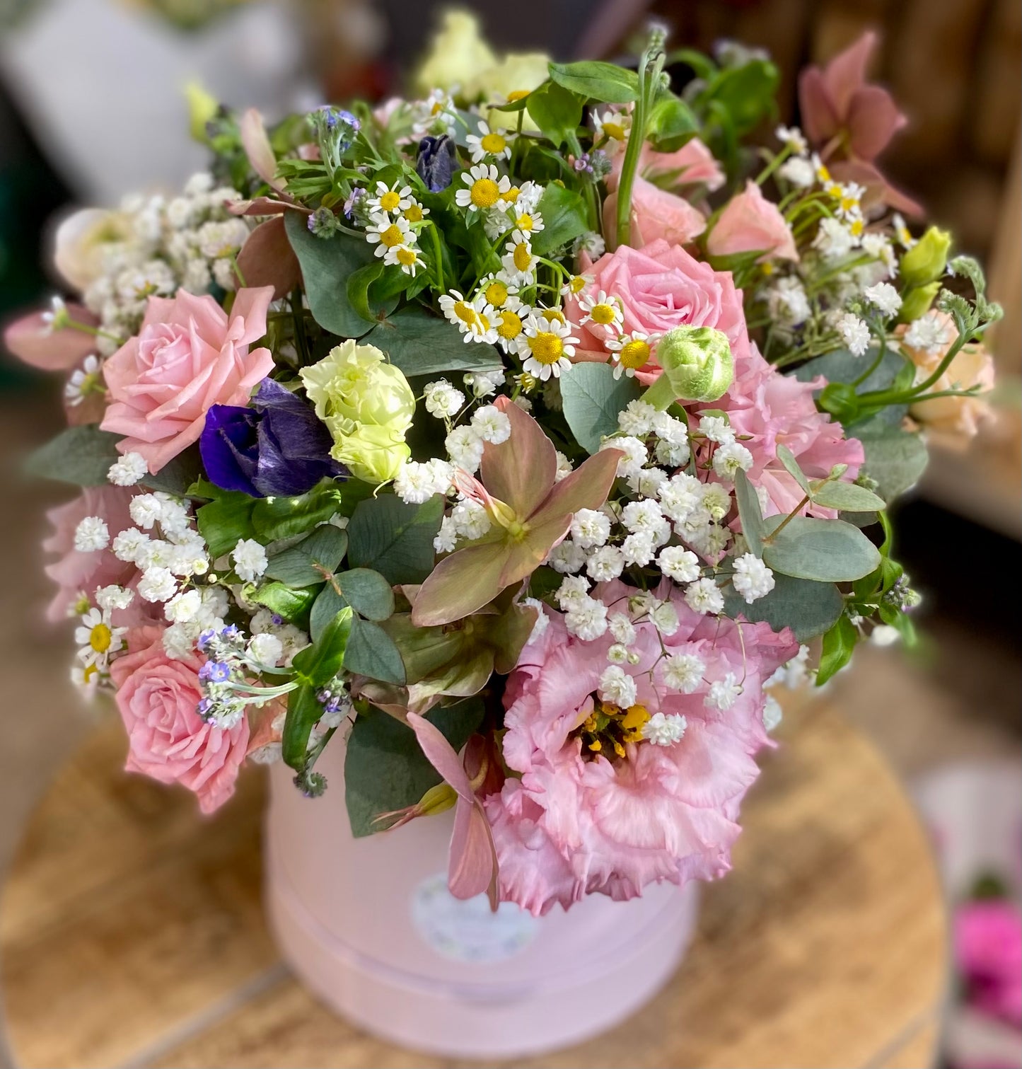 Míchaný růžový flowerbox