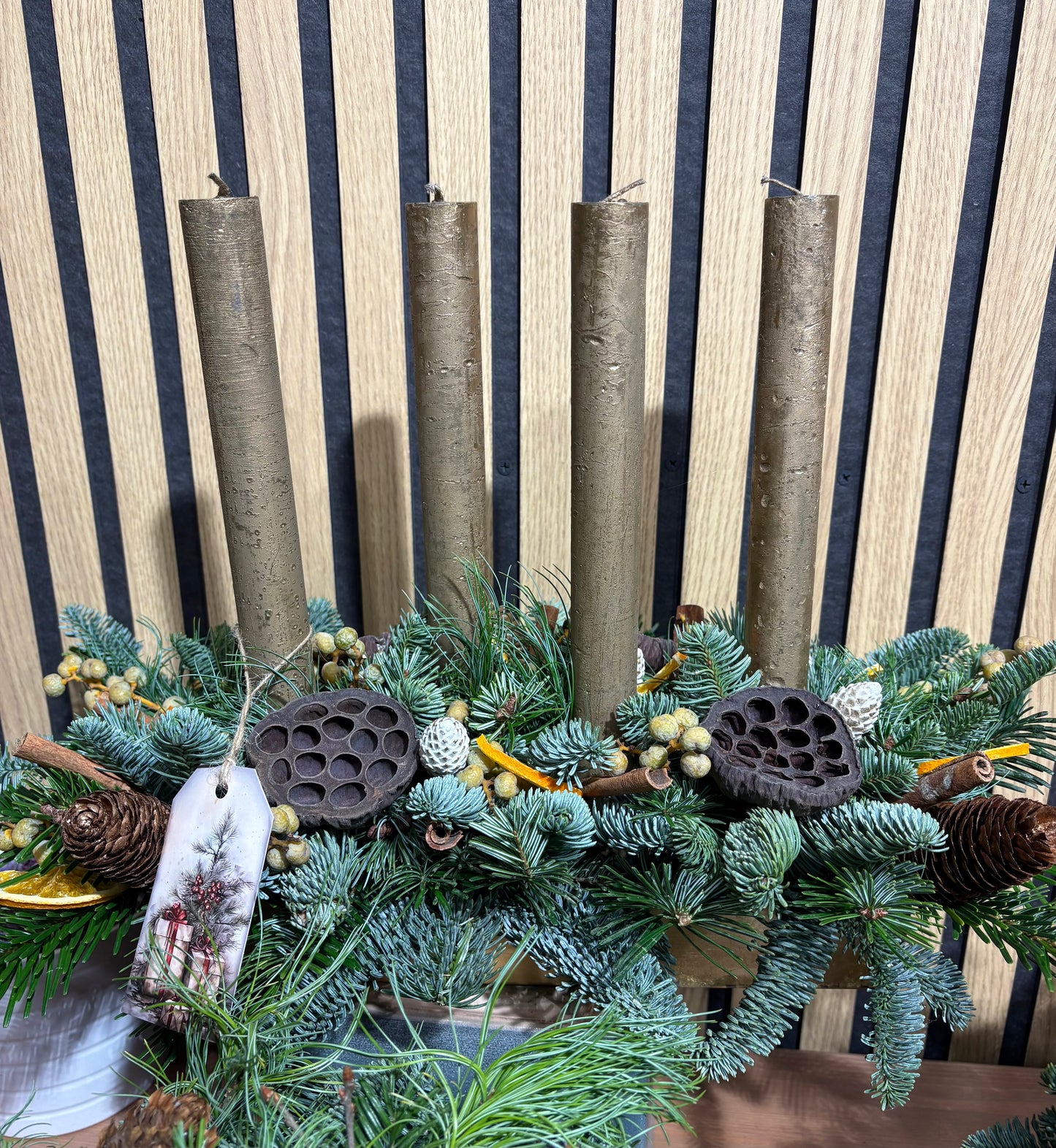 Adventní svícen - zlatá