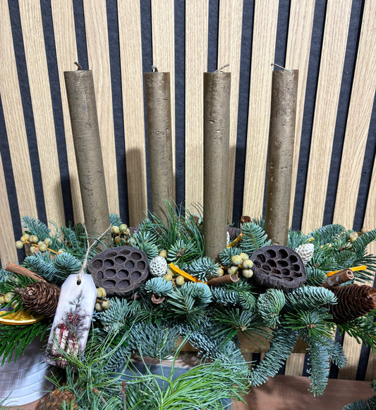 Adventní svícen - zlatá