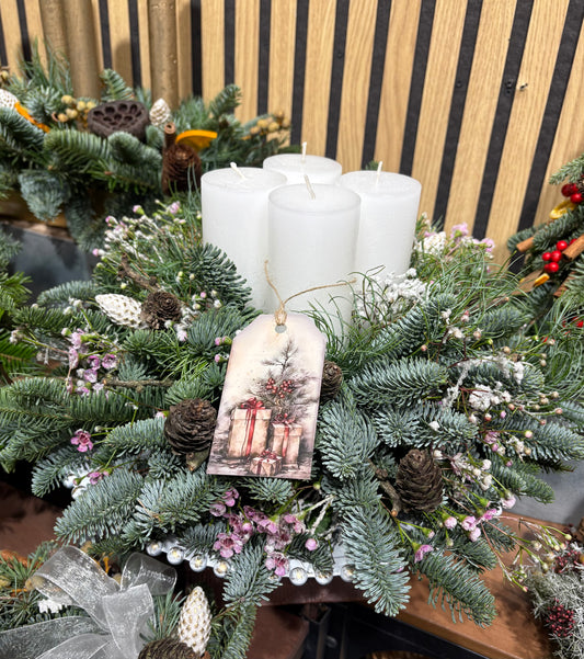 Adventní svícen- bílá