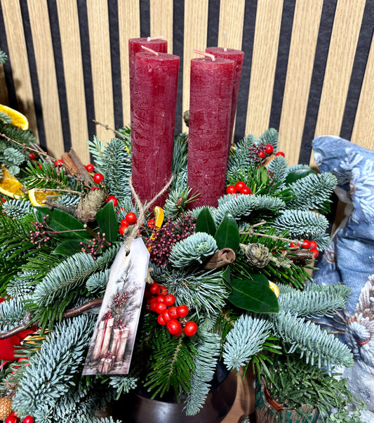 Adventní svícen - červený